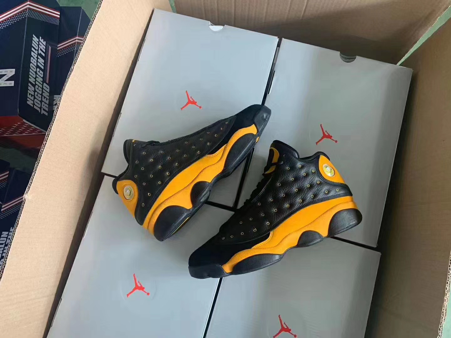 Air Jordan 13 Oregon Black Yellow Shoes - Click Image to Close